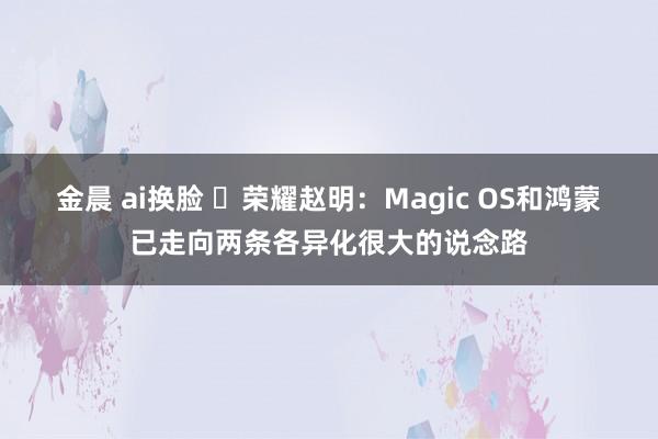 金晨 ai换脸 ​荣耀赵明：Magic OS和鸿蒙已走向两条各异化很大的说念路