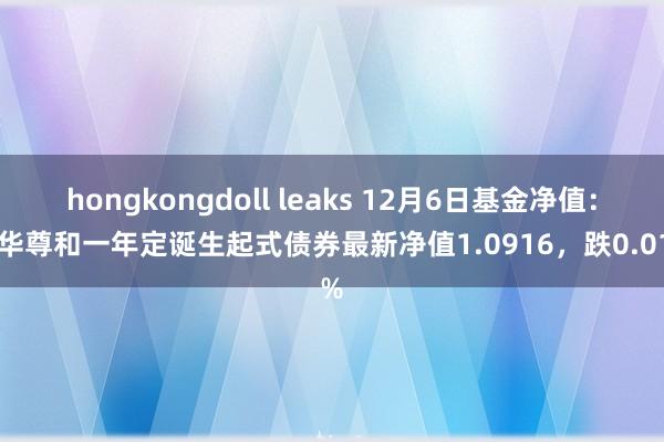 hongkongdoll leaks 12月6日基金净值：鹏华尊和一年定诞生起式债券最新净值1.0916，跌0.01%