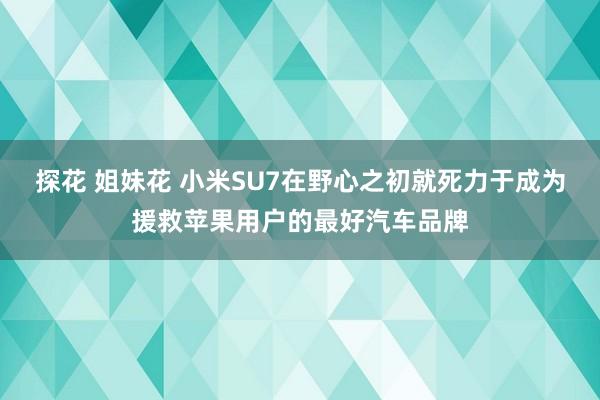 探花 姐妹花 小米SU7在野心之初就死力于成为援救苹果用户的最好汽车品牌