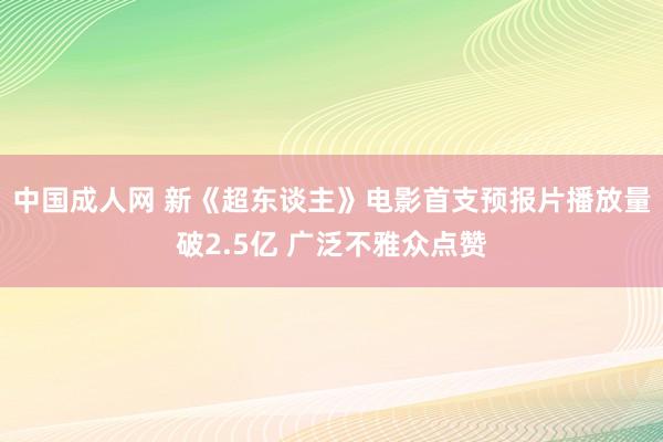 中国成人网 新《超东谈主》电影首支预报片播放量破2.5亿 广泛不雅众点赞