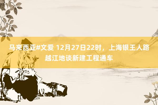 马来西亚#文爱 12月27日22时，上海银王人路越江地谈新建工程通车