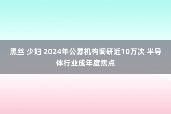 黑丝 少妇 2024年公募机构调研近10万次 半导体行业成年度焦点