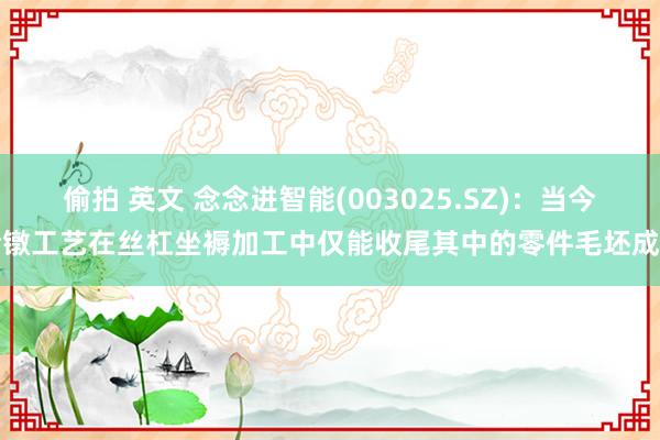 偷拍 英文 念念进智能(003025.SZ)：当今冷镦工艺在丝杠坐褥加工中仅能收尾其中的零件毛坯成形