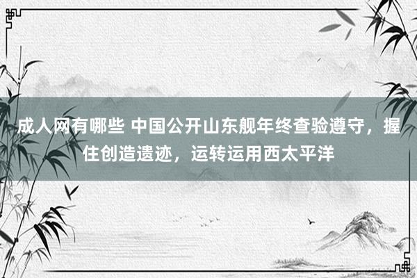 成人网有哪些 中国公开山东舰年终查验遵守，握住创造遗迹，运转运用西太平洋