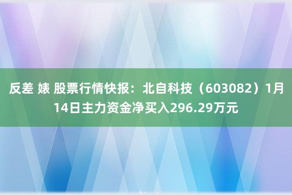 反差 婊 股票行情快报：北自科技（603082）1月14日主力资金净买入296.29万元