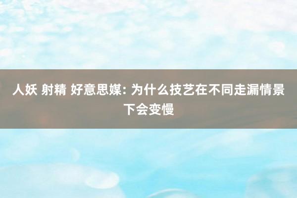 人妖 射精 好意思媒: 为什么技艺在不同走漏情景下会变慢