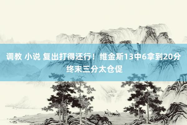 调教 小说 复出打得还行！维金斯13中6拿到20分 终末三分太仓促