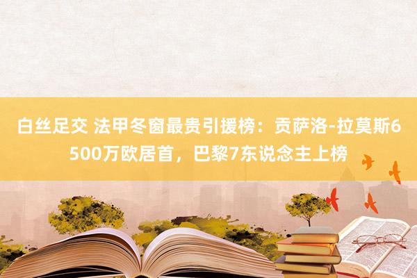 白丝足交 法甲冬窗最贵引援榜：贡萨洛-拉莫斯6500万欧居首，巴黎7东说念主上榜